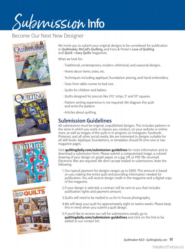 Коллекция проектов для рукодельниц в журнале «Quiltmaker - Winter 2026»