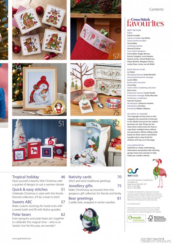 Коллекция вышивки в журнале «Cross Stitch Favourites - Christmas 2025»