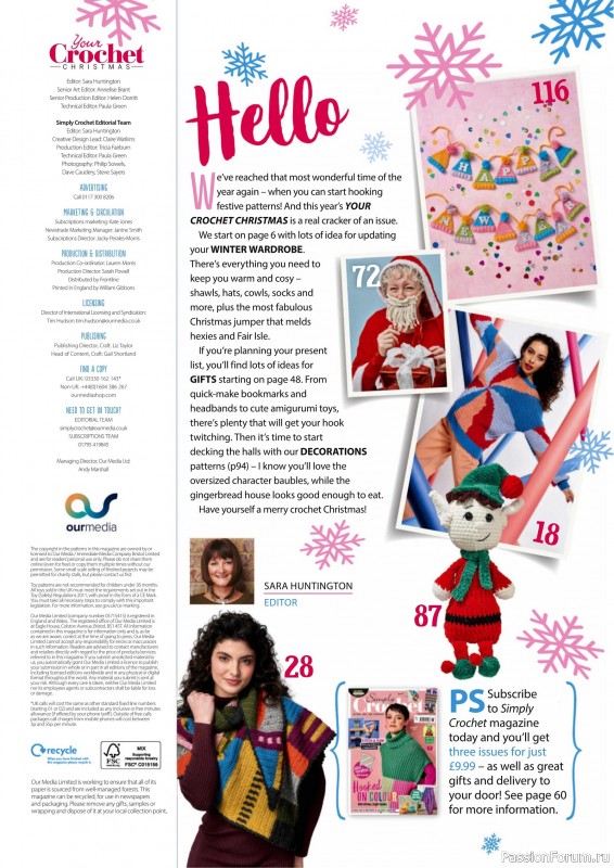Вязаные проекты крючком в журнале «Your Crochet Christmas - 2025»