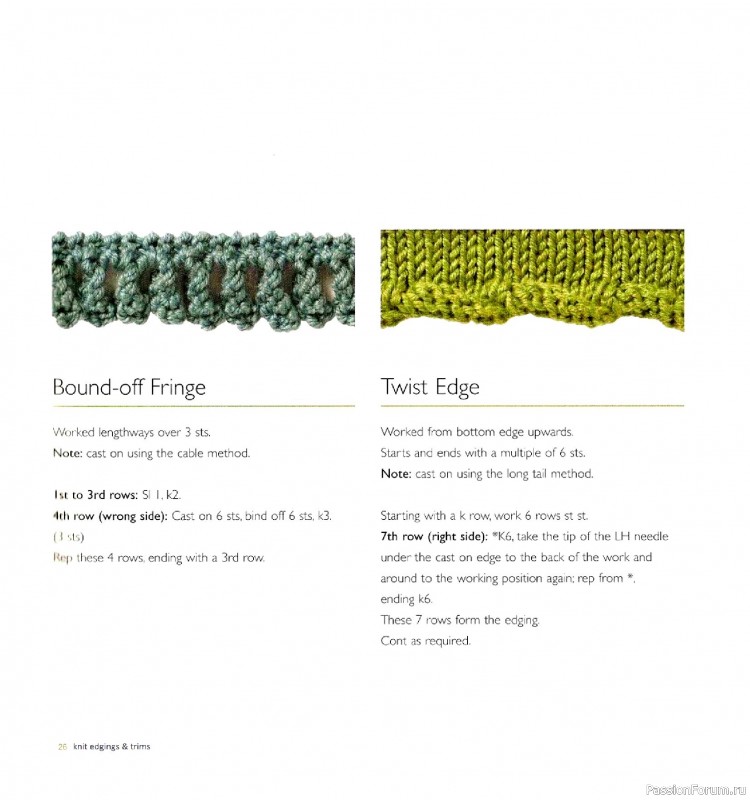 Вязаные проекты в книге &laquo;Knit Edgings & Trims 150 Stitches&raquo;.