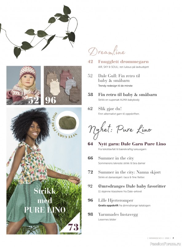 Вязаные проекты в журнале &laquo;Yarnmade №1 2018 Spring & Summer&raquo;.