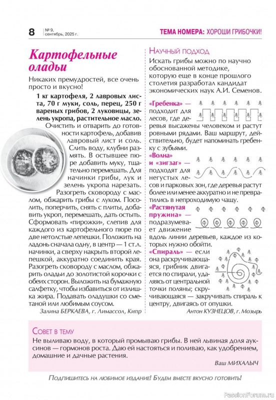 Коллекция кулинарных рецептов в журнале «Кухонька Михалыча №9 2025»