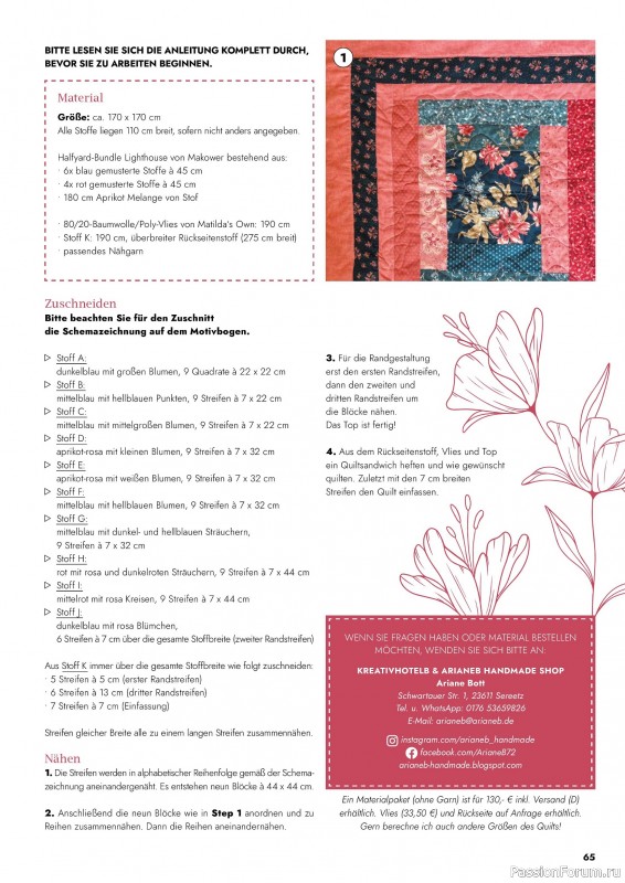 Коллекция проектов для рукодельниц в журнале «Patchwork & Nähen №2 2026»