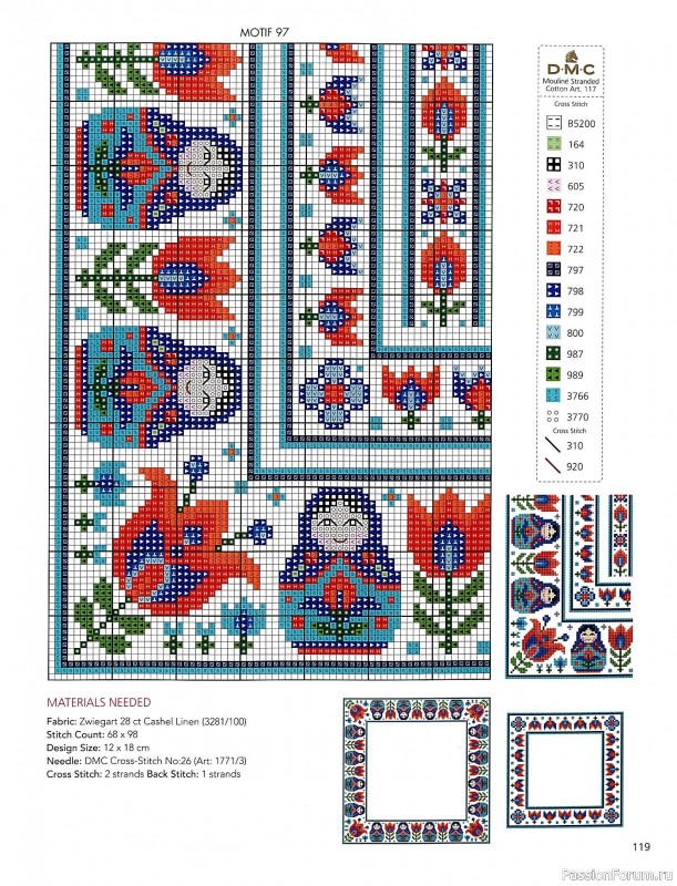 Коллекция вышивки в книге &laquo;Floral Folk Art in Cross Stitch&raquo;
