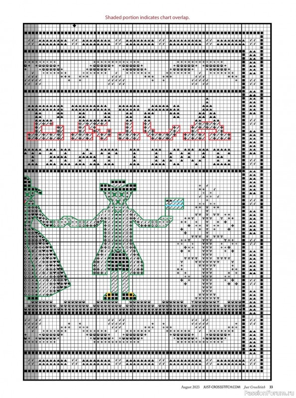 Коллекция вышивки в журнале «Just CrossStitch - August 2023»