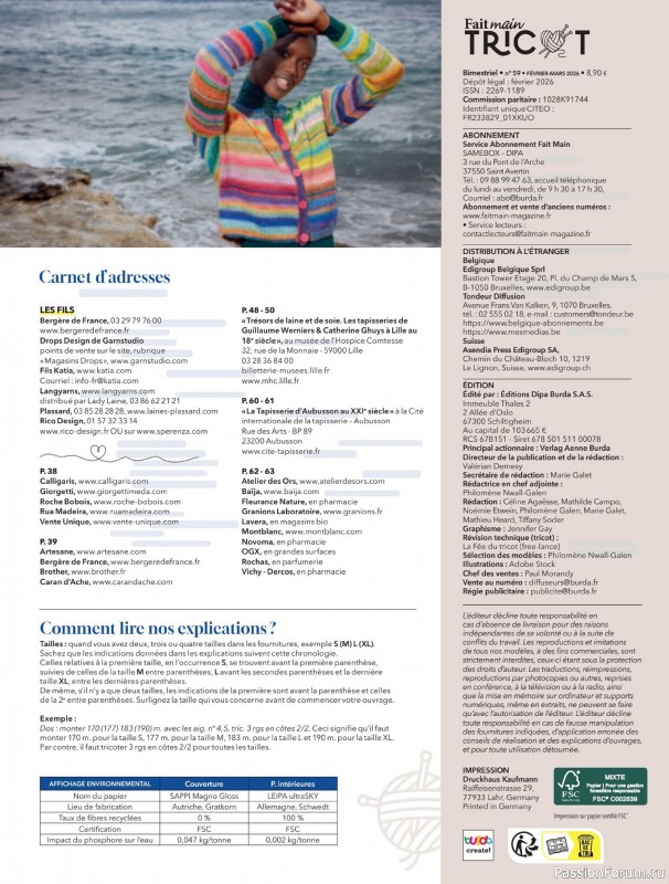 Вязаные модели в журнале &laquo;Fait Main Tricot №59 2026&raquo;