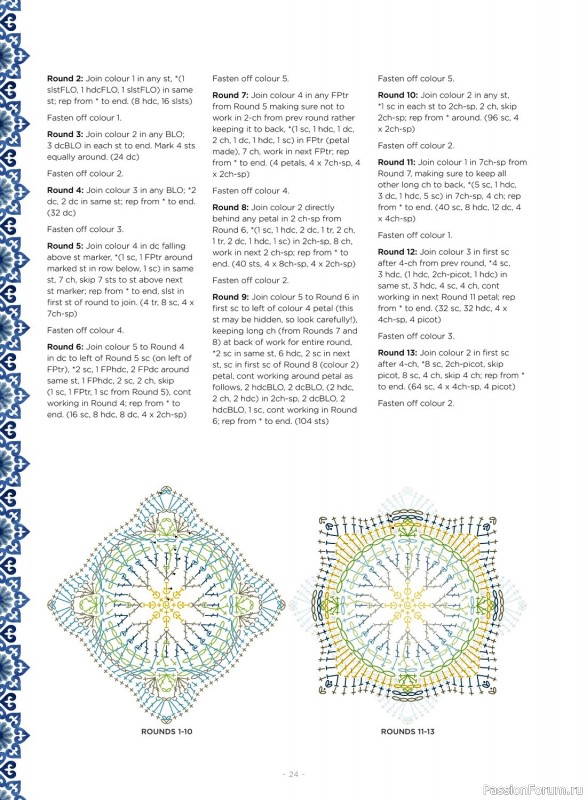 Вязаные проекты крючком в журнале «100 Crochet Tiles – 1st Edition 2023»