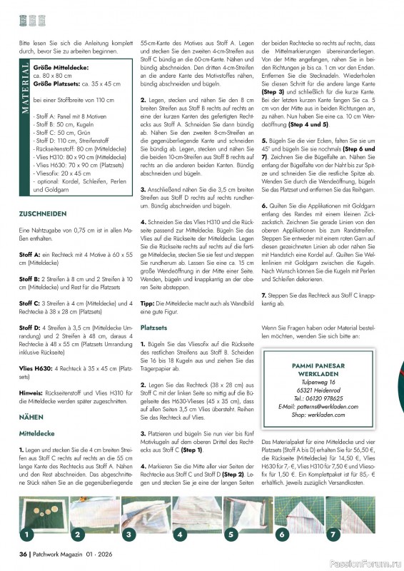 Коллекция проектов для рукодельниц в журнале «Patchwork das Magazin №1 2026»