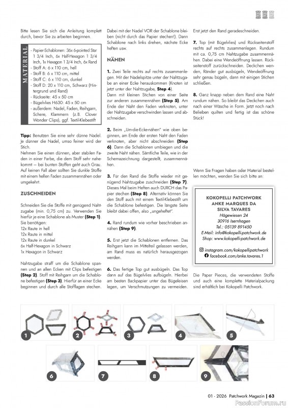 Коллекция проектов для рукодельниц в журнале «Patchwork das Magazin №1 2026»