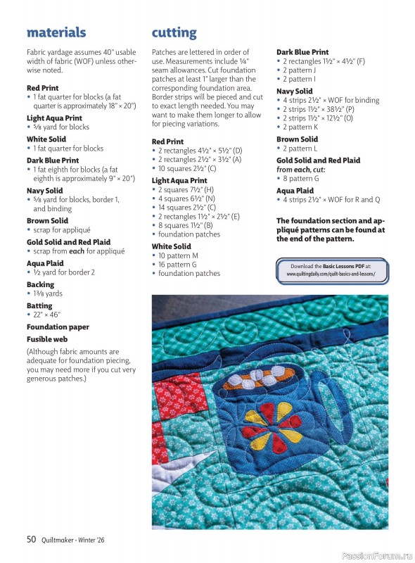 Коллекция проектов для рукодельниц в журнале «Quiltmaker - Winter 2026»