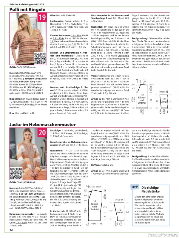 Вязаные модели в журнале &laquo;Sabrina №4 2026 German&raquo;