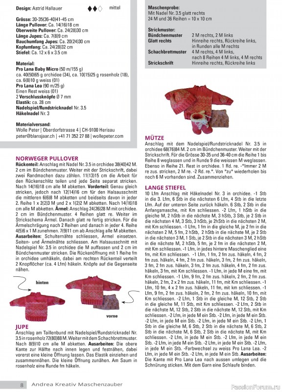Вязаные модели для детей в журнале «Andrea Kreativ №4 2025»
