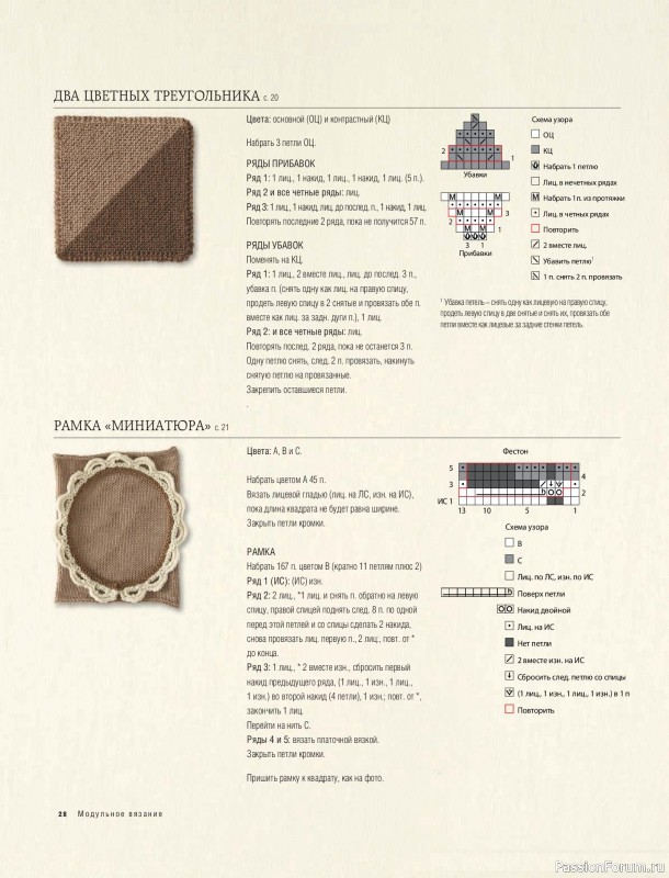 Вязаные проекты в книге &laquo;Модульное вязание на спицах&raquo;.