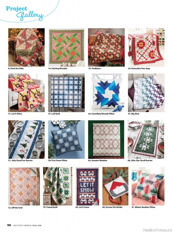 Коллекция проектов для рукодельниц в журнале «Quilter's World - Winter 2026»