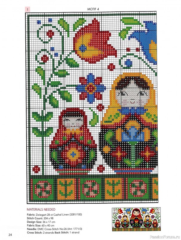 Коллекция вышивки в книге &laquo;Floral Folk Art in Cross Stitch&raquo;