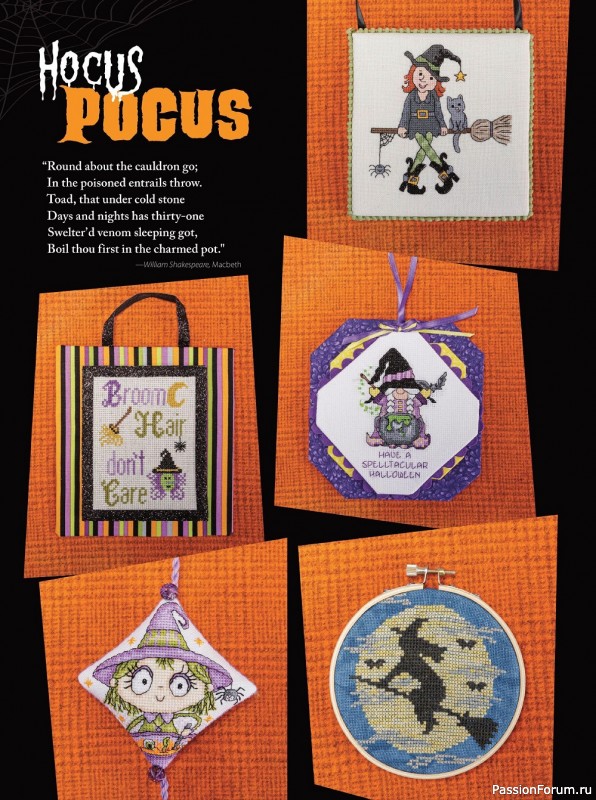 Коллекция вышивки в журнале «Just CrossStitch - Halloween 2022»