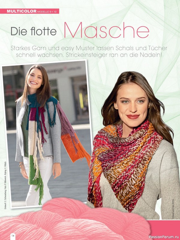 Вязаные модели в журнале &laquo;Hundert Seiten voller Ideen №1 2026 - Tucher & Schals&raquo;