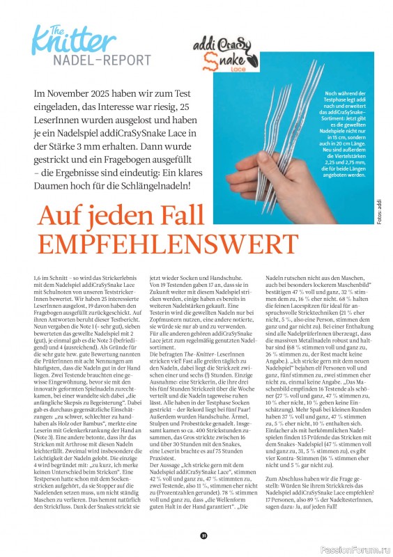 Вязаные проекты спицами в журнале &laquo;The Knitter №82 2026 Germany&raquo;