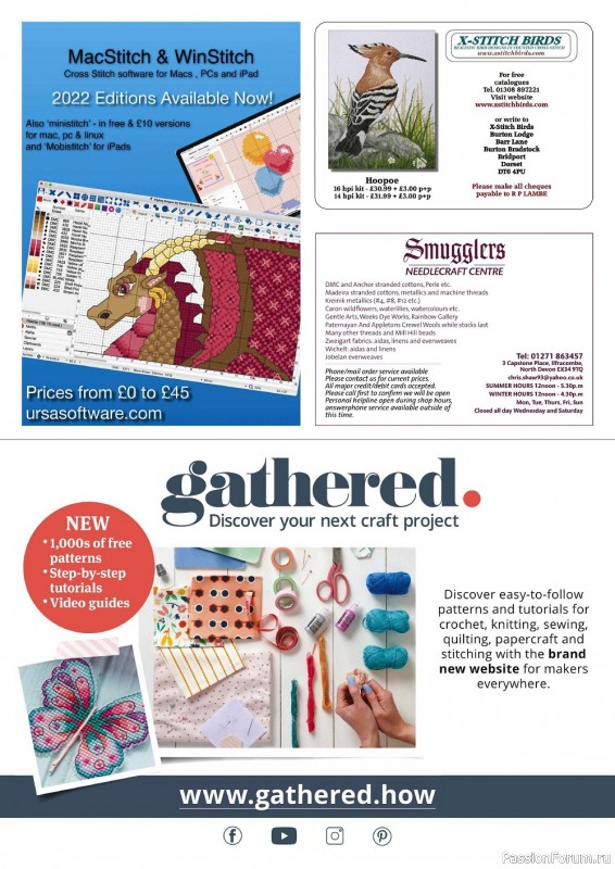 Коллекция вышивки в журнале «The World of Cross Stitching №325 2022»