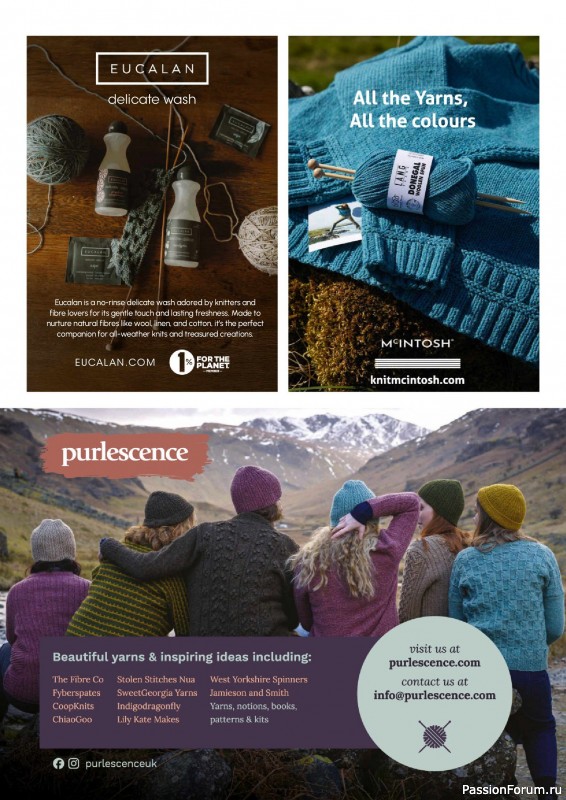 Вязаные проекты спицами в журнале «The Knitter №222 2025»