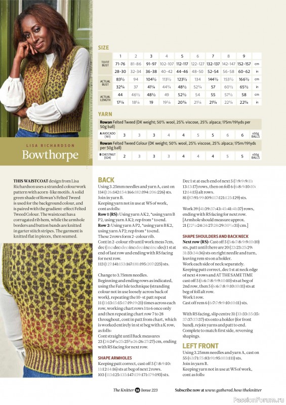 Вязаные проекты спицами в журнале &laquo;The Knitter №223 2025&raquo;