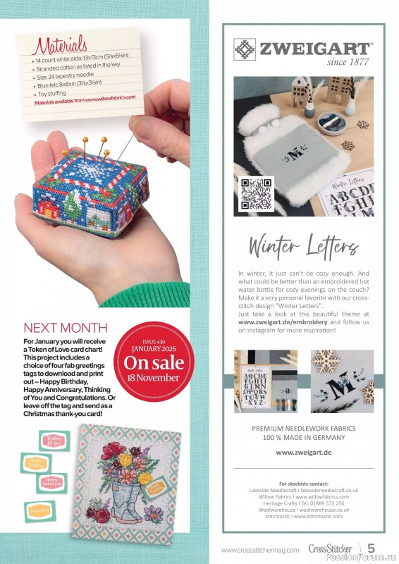 Коллекция вышивки в журнале «CrossStitcher №429 2025»