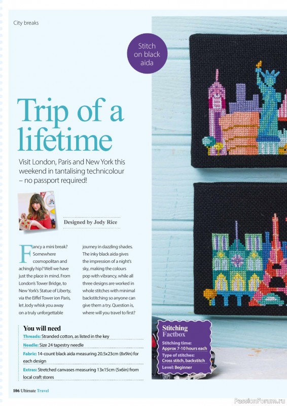 Коллекция вышивки в журнале &laquo;Ultimate Cross Stitch Travel 2026&raquo;