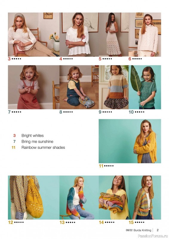 Вязаные модели в журнале «Burda Knitting №8 2022»