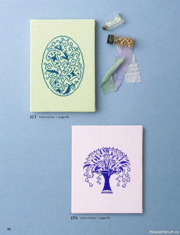 Вязаные проекты в книге &laquo;200 Japanese Cross Stitch Designs&raquo;.