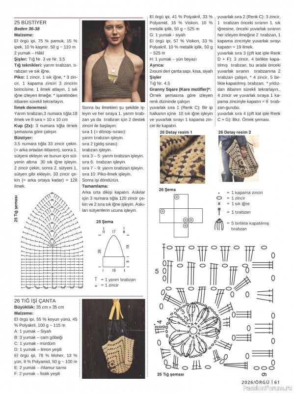 Вязаные модели в журнале &laquo;Burda Orgu №1 2026&raquo;