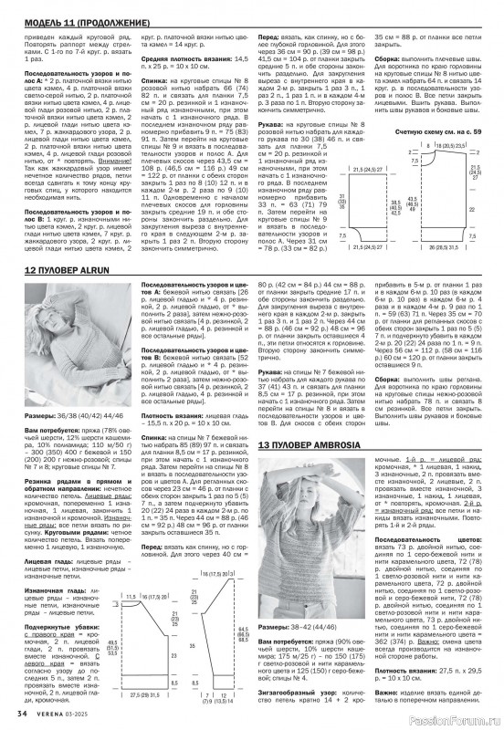 Вязаные модели в журнале «Verena №3 2025»