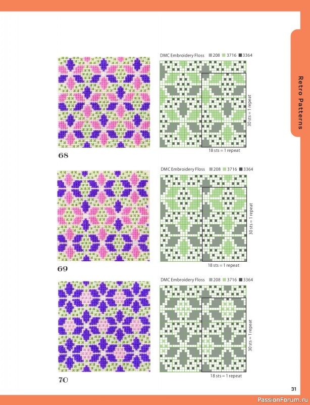 Вязаные проекты в книге &laquo;200 Japanese Cross Stitch Designs&raquo;.