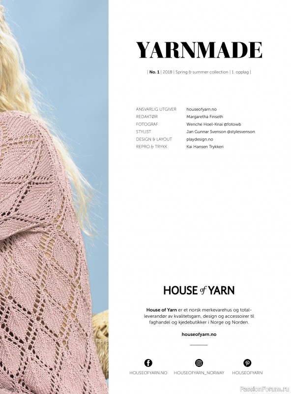 Вязаные проекты в журнале &laquo;Yarnmade №1 2018 Spring & Summer&raquo;.