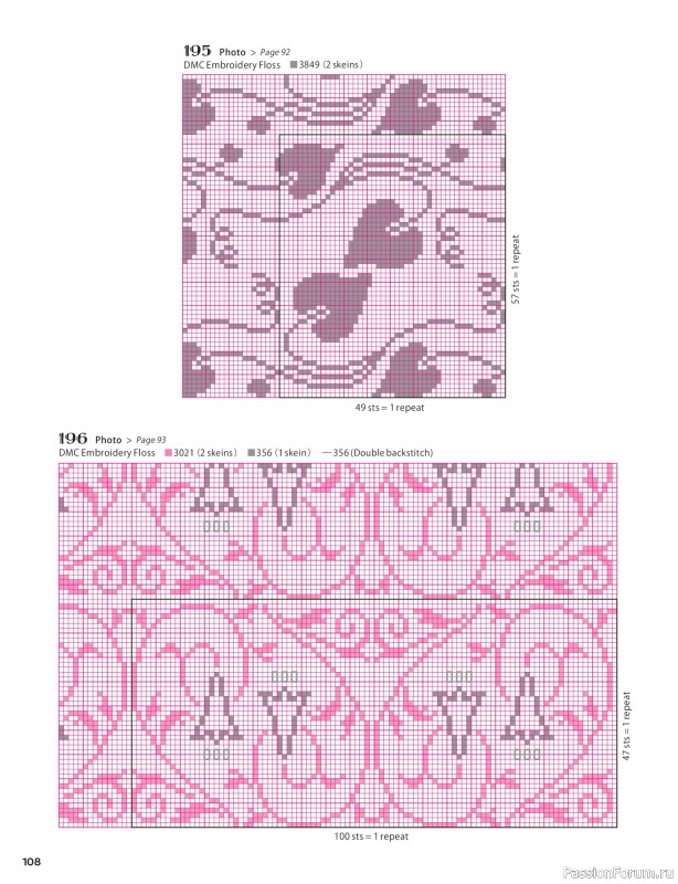 Вязаные проекты в книге &laquo;200 Japanese Cross Stitch Designs&raquo;.