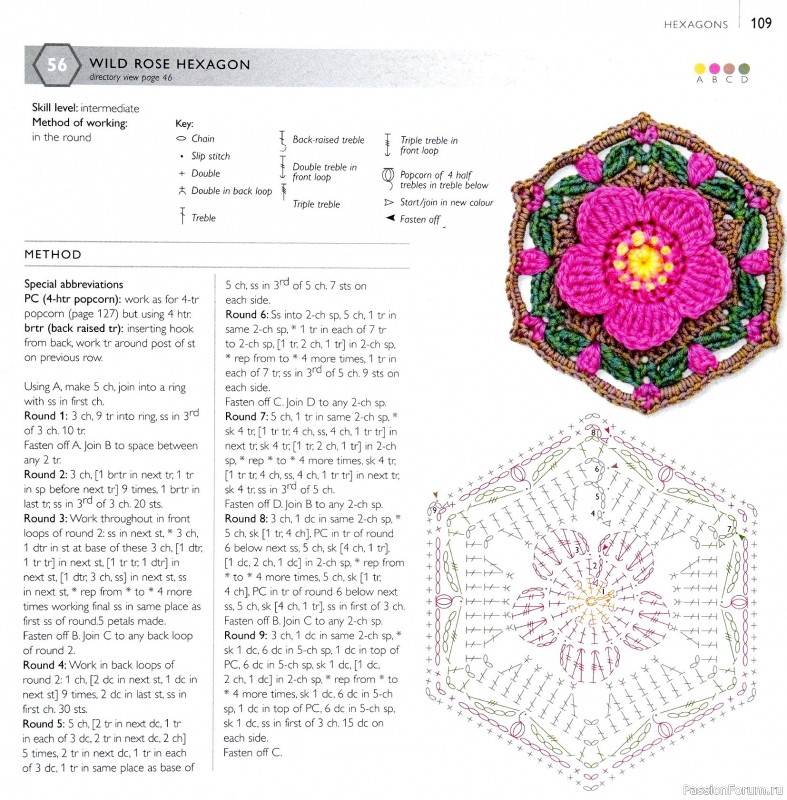 Вязаные проекты в книге «75 Crocheted Floral Blocks». Часть 2.
