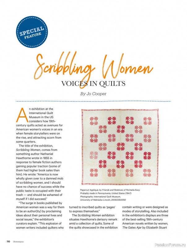 Коллекция проектов для рукодельниц в журнале «Australian Homespun - October-November 2025»