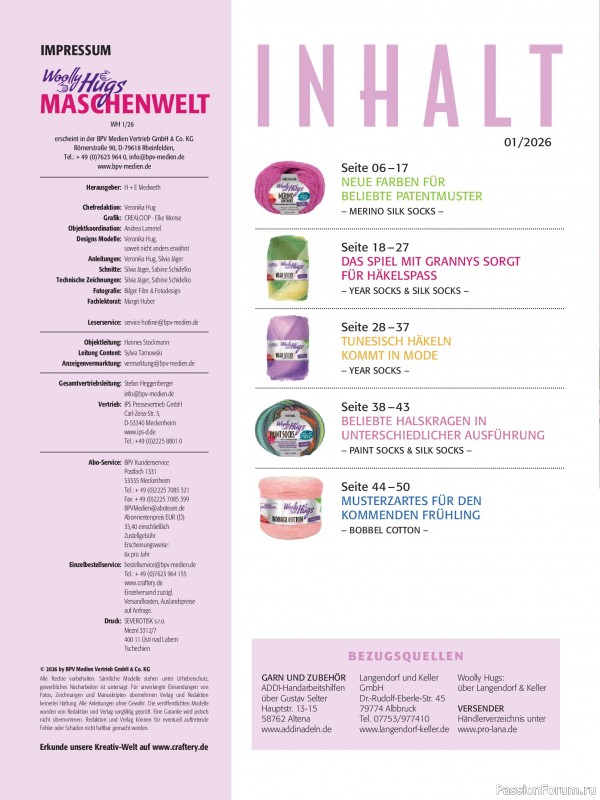 Вязаные проекты в журнале &laquo;Woolly Hugs Maschenwelt №1 2026&raquo;