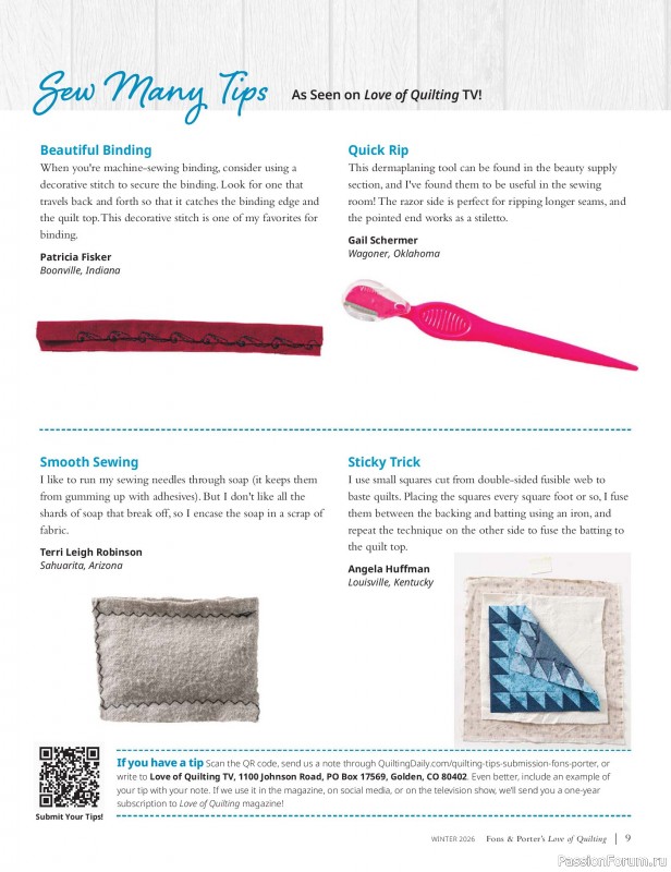 Коллекция проектов для рукодельниц в журнале «Fons & Porter's Love of Quilting - Winter 2026»