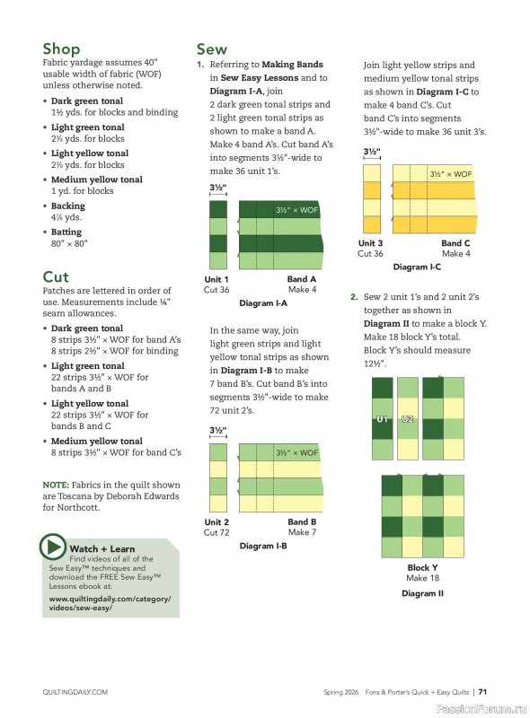 Коллекция проектов для рукодельниц в журнале &laquo;Quick+Easy Quilts - Spring 2026&raquo;
