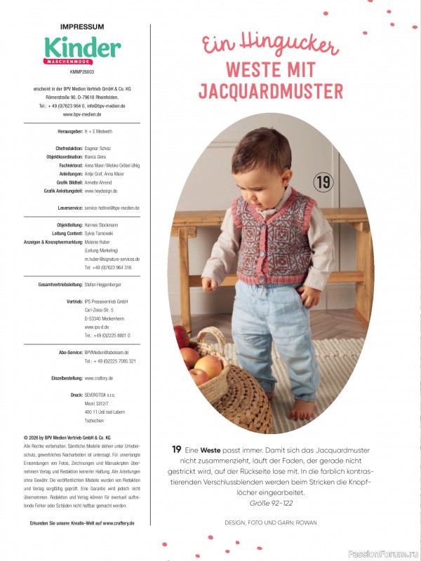 Вязаные модели для детей в журнале «Kinder Maschenmode №3 2026»