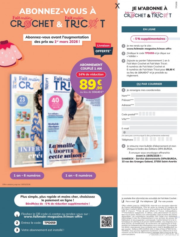 Вязаные модели в журнале &laquo;Fait Main Tricot №59 2026&raquo;