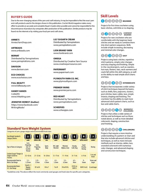 Вязаные проекты крючком в журнале «Crochet World – August 2022»