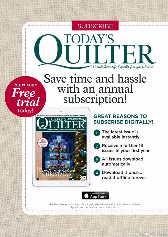 Коллекция проектов для рукодельниц в журнале «Todays Quilter №133 2025»
