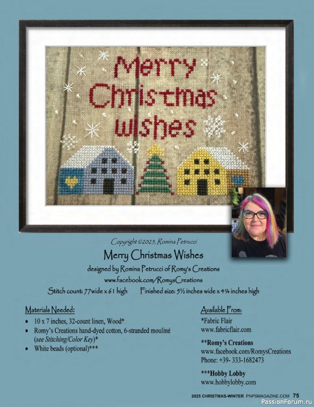 Коллекция вышивки в журнале «Punch Needle & Primitive Stitcher - Winter 2025»