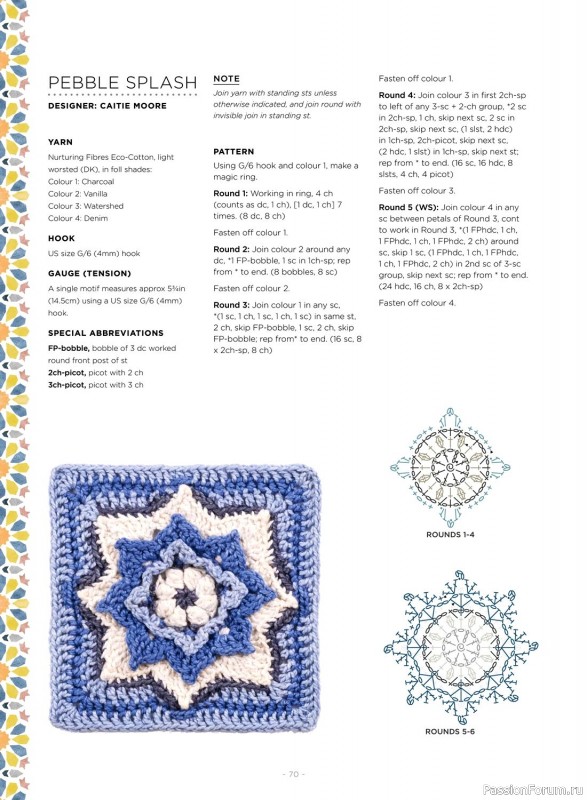 Вязаные проекты крючком в журнале «100 Crochet Tiles – 1st Edition 2023»