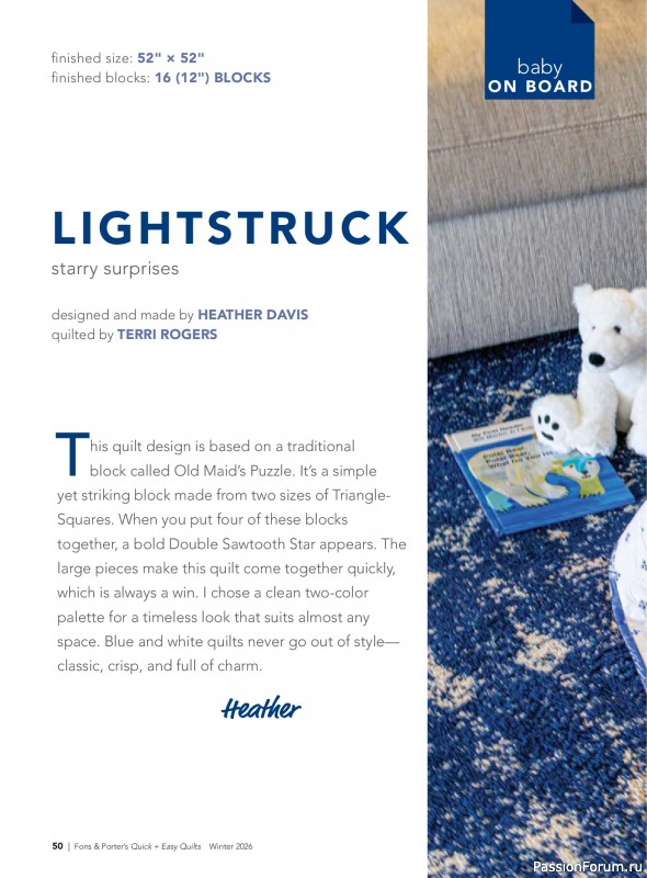 Коллекция проектов для рукодельниц в журнале &laquo;Quick+Easy Quilts - Winter 2026&raquo;