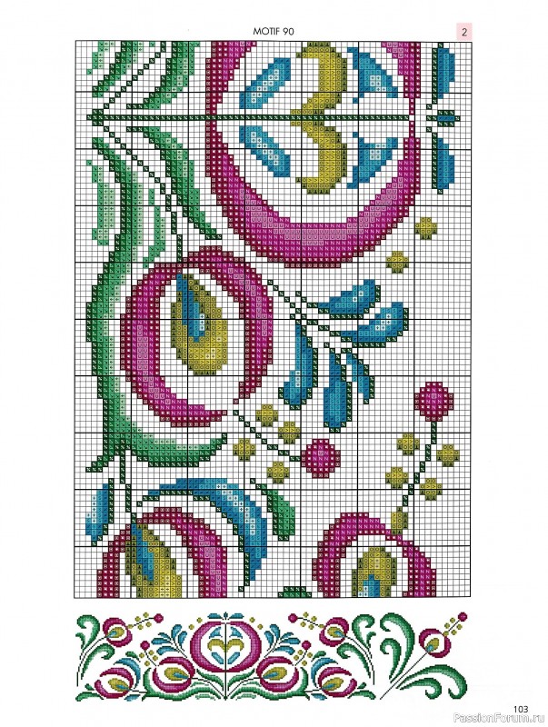 Коллекция вышивки в книге &laquo;Floral Folk Art in Cross Stitch&raquo;