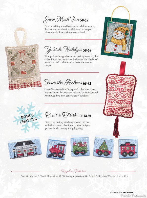Коллекция вышивки в журнале «Just CrossStitch - Christmas 2026»