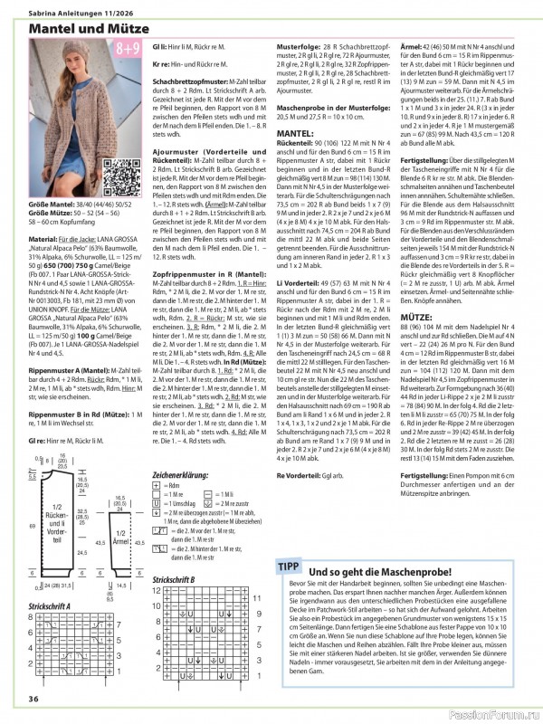 Вязаные модели в журнале &laquo;Sabrina №11 2026 German&raquo;