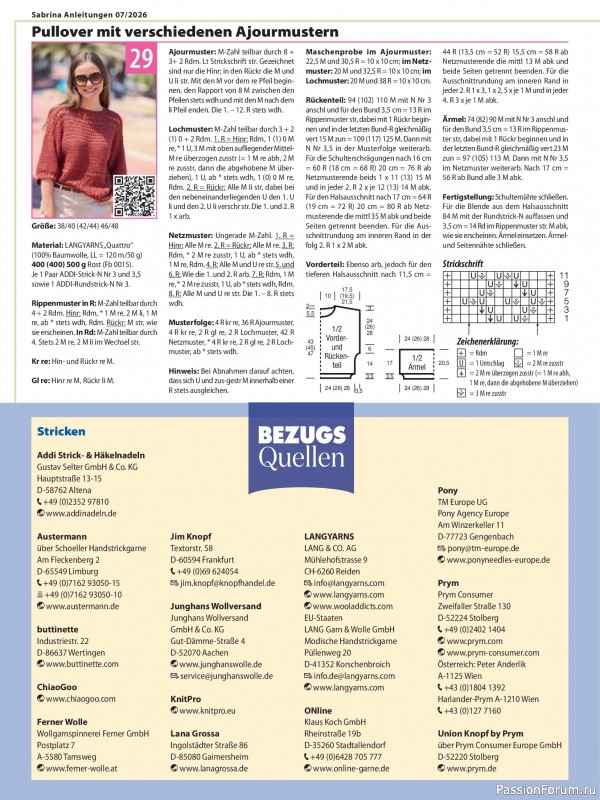 Вязаные модели в журнале «Sabrina №7 2026 German»